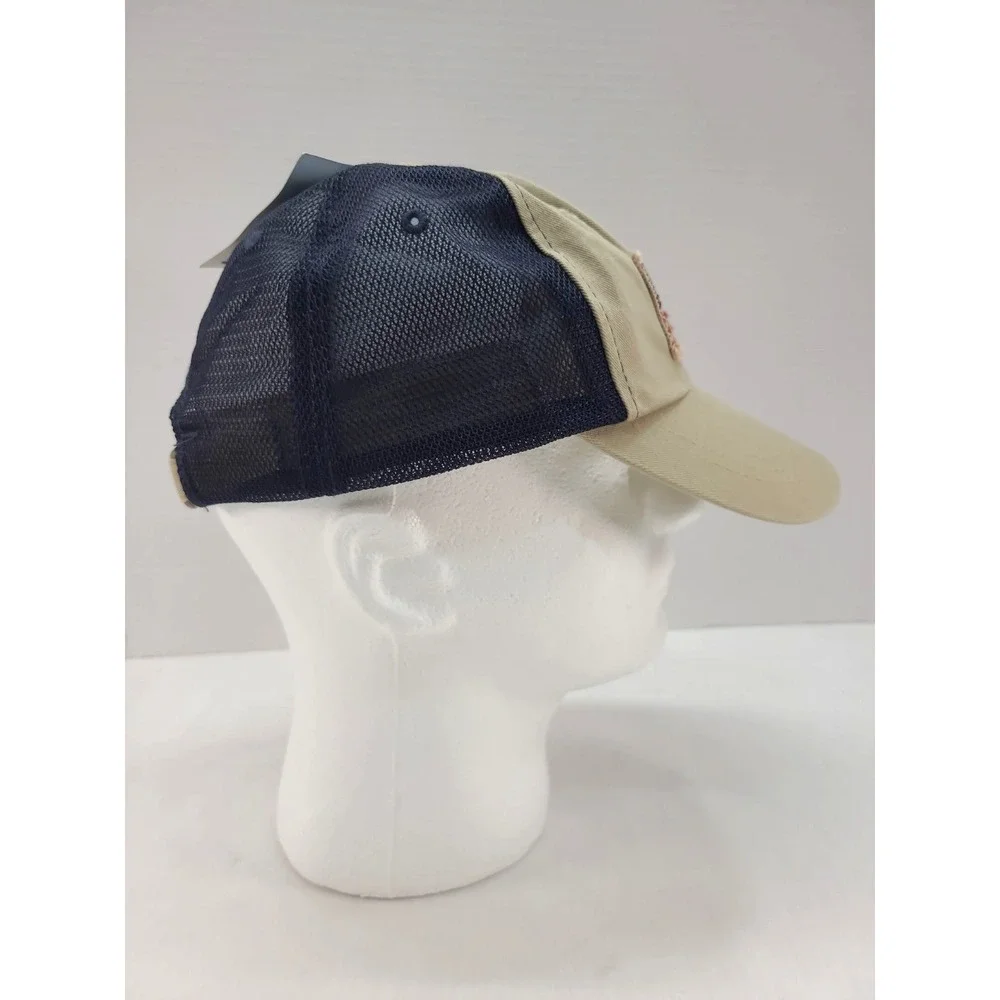 Panama Jack Slideback Baseball Cap U.S. Flag Beige Blue Mesh OS Embroidered